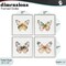 Stupell Industries Watercolor Butterfly Forms 4pc Framed Giclee Set, design by Kim Allen